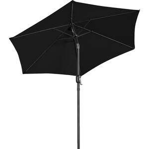 7.5 ft. Patio Umbrella Market Umbrella with 6 Ribs Push Button Tilt for Garden Black