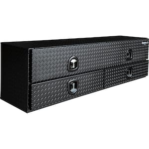 21 in. x 18 in. x 72 in. Textured Matte Black Diamond Tread Aluminum Heavy-Duty Flatbed Contractor with Lower Drawers