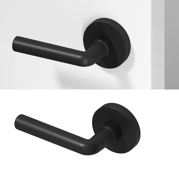 Okun Arc Metal Matte Black Dummy Door Handle with Round Rosette