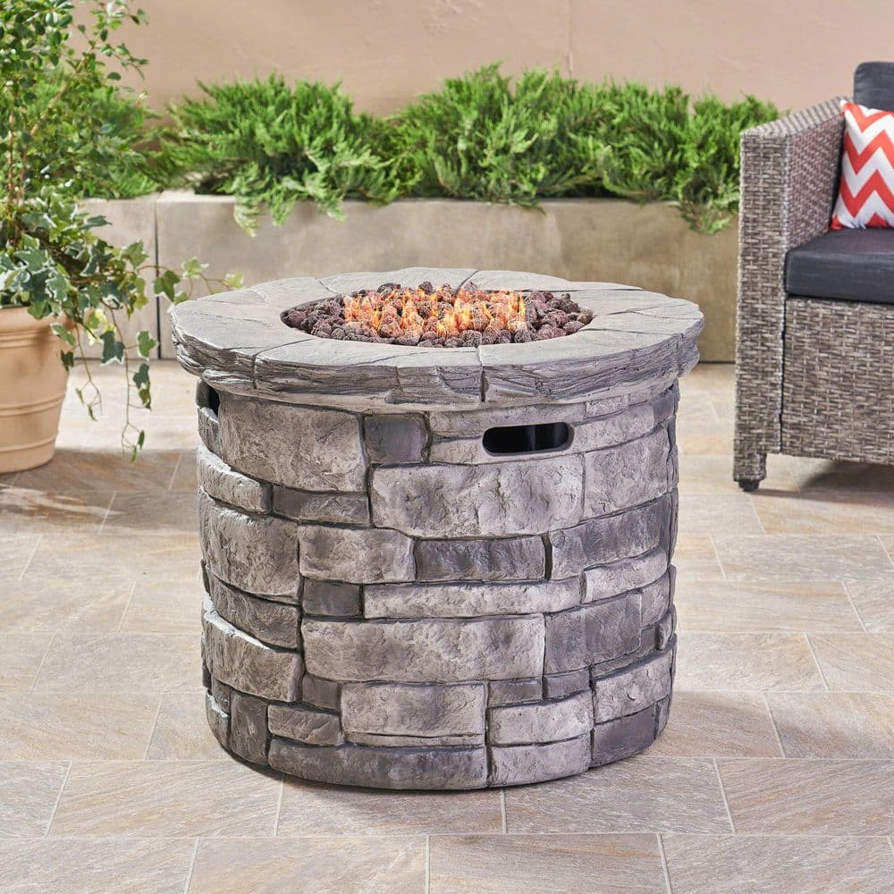 Noble House Xiomara 30 in. x 24 in. Circular MGO Propane Outdoor Patio ...