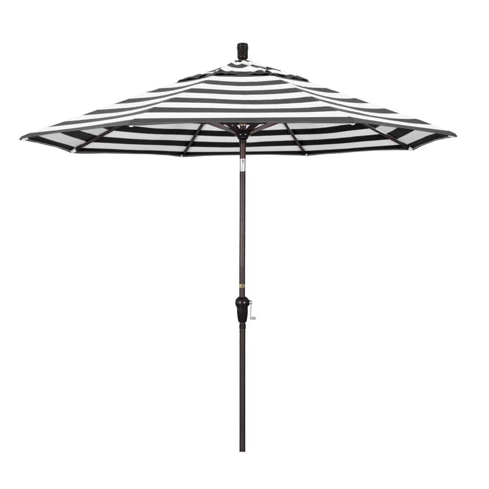 9 ft. Bronze Aluminum Market Auto-tilt Crank Lift Patio Umbrella in Cabana Classic Sunbrella price history on PriceWatchPro