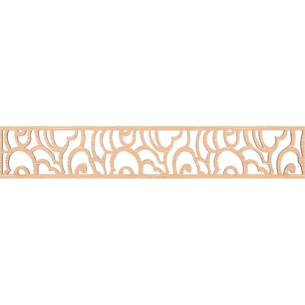 Ekena Millwork Springfield Fretwork 0.25 in. D x 46.625 in. W x 8 in. L Red Oak Wood Panel Moulding
