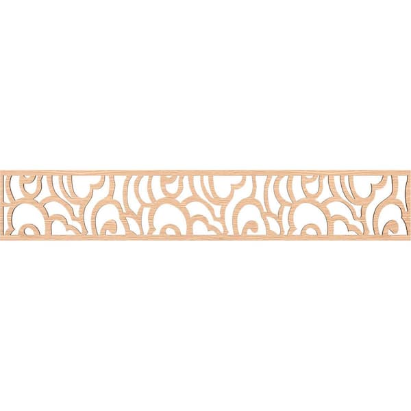 Ekena Millwork Springfield Fretwork 0.25 in. D x 46.625 in. W x 8 in. L Red Oak Wood Panel Moulding