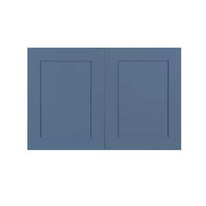 Lancaster Blue Plywood Shaker Stock Assembled Wall Kitchen Cabinet 30 in. W x 21 in. H x 12 in. D