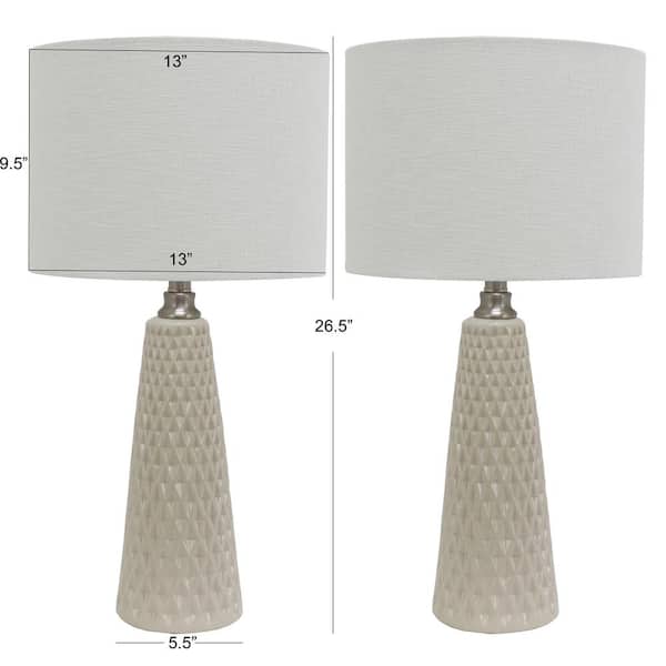 Decor Therapy Jameson 26 5 In Ivory, Ivory Table Lamp Shades