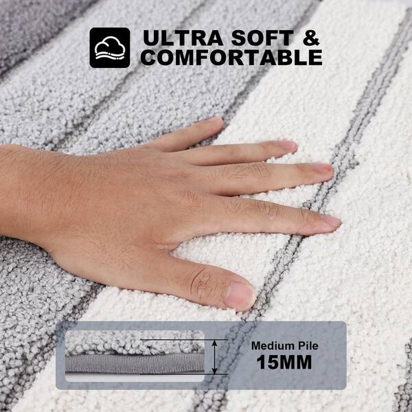 Jeedeson 19.69 in. x 31.5 in. Flocked Bath Rug Mat, Non Slip, Soft