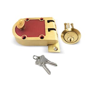 Satin Bronze High-Security Heavy-Duty Single Cylinder Jimmy Proof Deadbolt Lock with Flat Strike and 2 SC1 Keys