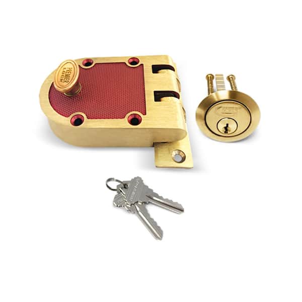 Premier Lock Satin Bronze High-Security Heavy-Duty Single Cylinder Jimmy Proof Deadbolt Lock with Flat Strike and 2 SC1 Keys