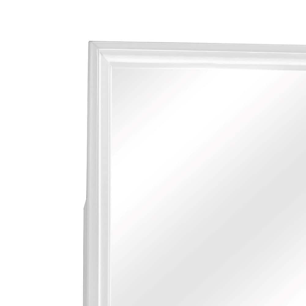 Silver Rectangular Full Length Wood Vanity Mirror