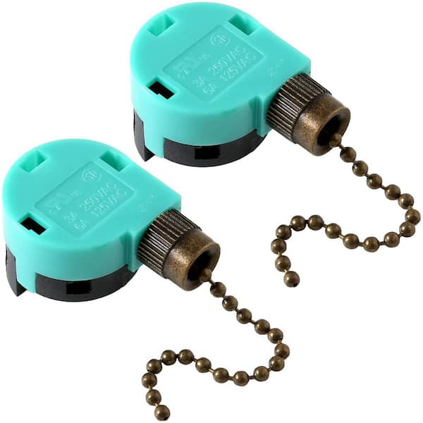 Ceiling Fan Switch 3 Speed 4 Wire Pull Chain Cord Replacement Parts Compatible with Hunter Fans Wall Lamps Bronze