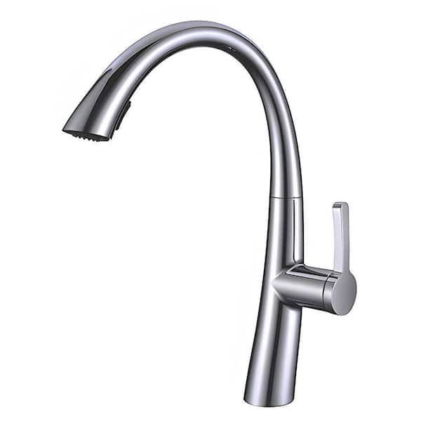 HOMLUX Single-Handle Pull-Down Sprayer Kitchen Faucet in Brushed Nickel