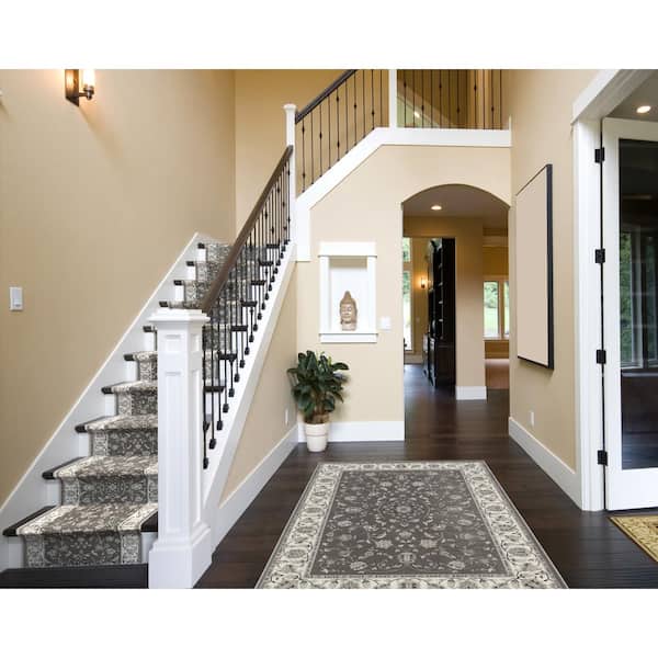 Kurdamir Rockland Dove 26 in. x Your Choice Length Stair Runner Rug