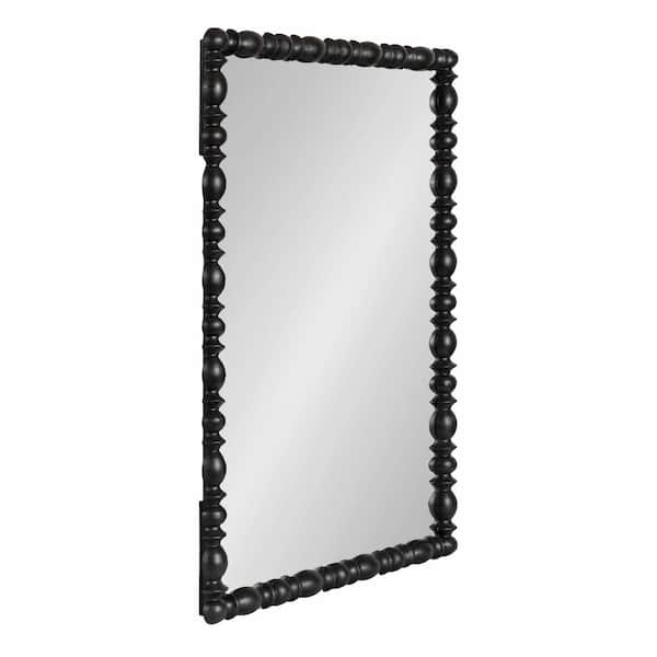 Kate and Laurel Prindle Black 23 in. W x 34 in. H Traditional Rectangle Wooden Framed Mirror