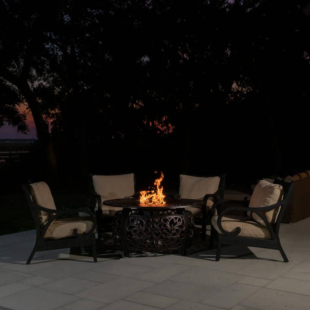 53" Bronze Cast Aluminum Gas Fire Pit Table