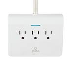Designer 6 ft. 4 USB 3-Outlet Surge Protector Desktop Power Strip with Fabric Cord, White