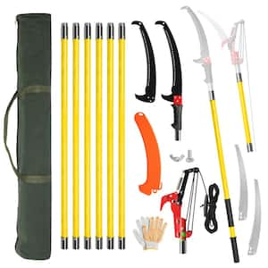 312 in. Yellow Manual Pole Saw Tree Trimmers Hand Pruner