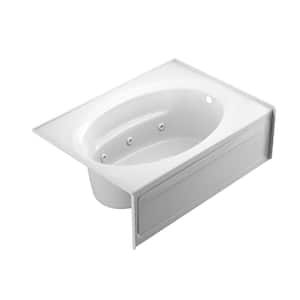 PROJECTA 60 in. x 42 in. Acrylic Right Drain Oval in Rectangle Alcove Whirlpool Bathtub with Heater in White