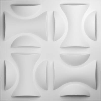 1 in. x 19-5/8 in. x 19-5/8 in. White PVC York EnduraWall Decorative 3D Wall Panel