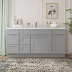 66 in. W x 21 in. D x 32.5 in. H Bath Vanity Cabinet without Top in Gray