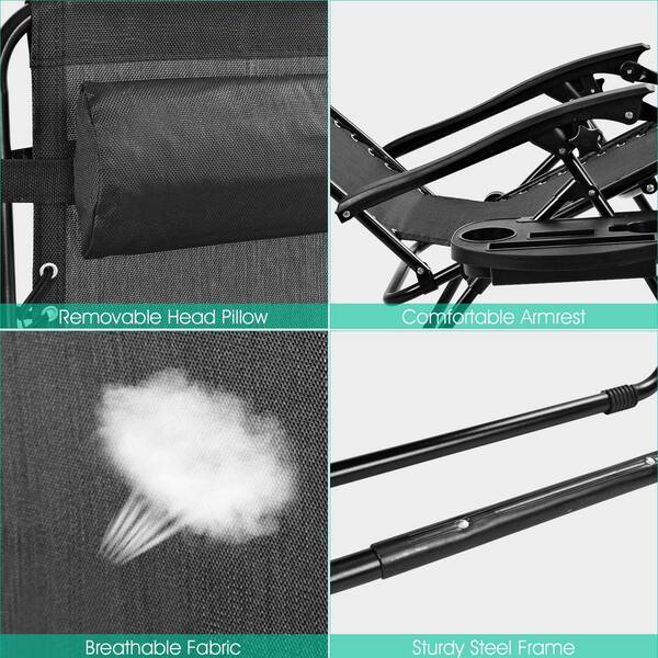 ANGELES HOME Zero Gravity Folding Outdoor Lounge Chair, 2