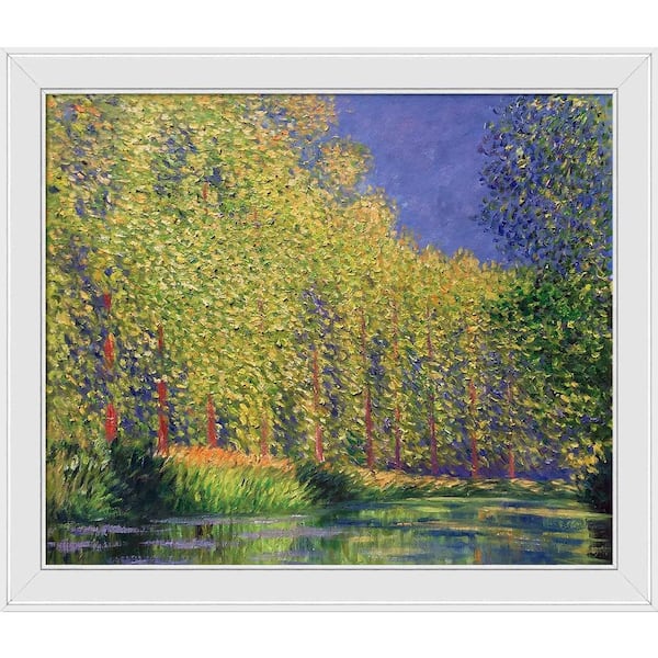 LA PASTICHE Bend in the Epte River by Claude Monet Galerie White Framed Nature Oil Painting Art Print 24 in. x 28 in.