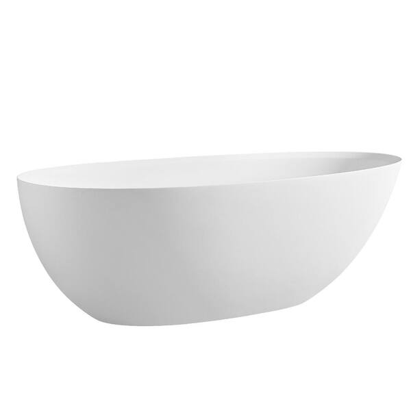 Modland Patsy 67 in. Stone Resin Oval Slipper Flatbottom Freestanding