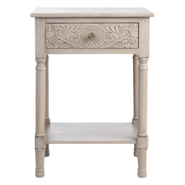 SAFAVIEH Josie 19 in. Ivory Rectangle Wood End Table with Drawers
