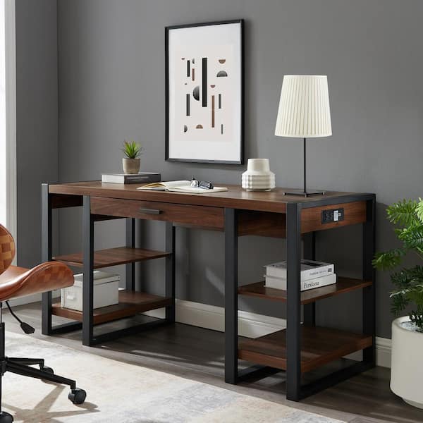 Walker Edison 48 Wood Home Office Storage Computer Desk with