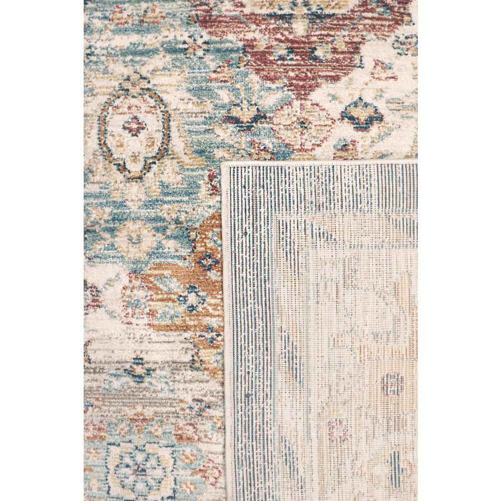 Heritage Light Blue and Beige 9' x 12' Synthetic Area Rug