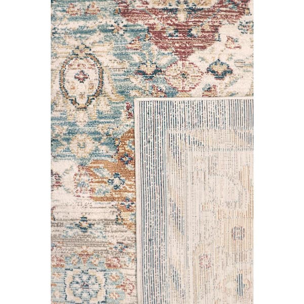 Heritage Light Blue 9 ft. x 12 ft. Polypropylene and Polyester Oriental Area Rug