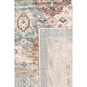 Heritage Light Blue 6 ft. x 6 ft. Round Polypropylene and Polyester Oriental Area Rug