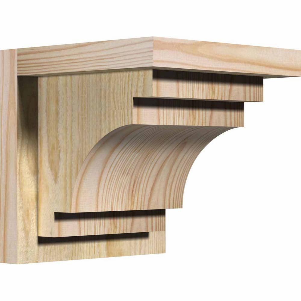 8" Douglas Fir Rough Sawn Mediterranean Corbel with Backplate