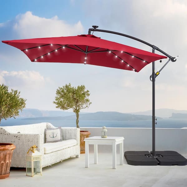 Solar Lighted - Square - Patio Umbrellas - The Home Depot