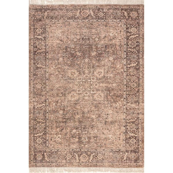 Lennox Persian Medallion Tassel Brown 8 ft. x 10 ft. Area Rug