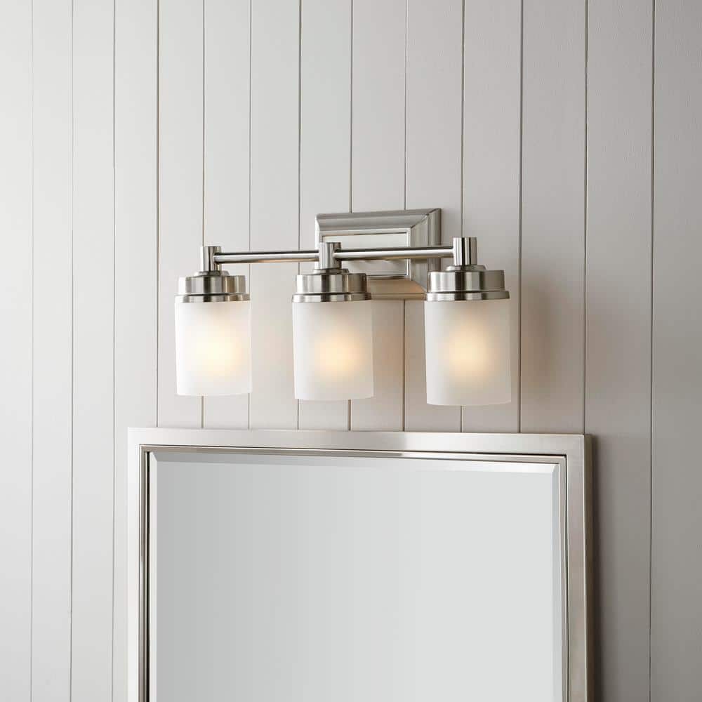 Hampton Bay Cade 20.25 in. 3-Light Brushed Nickel Bathroom Vanity