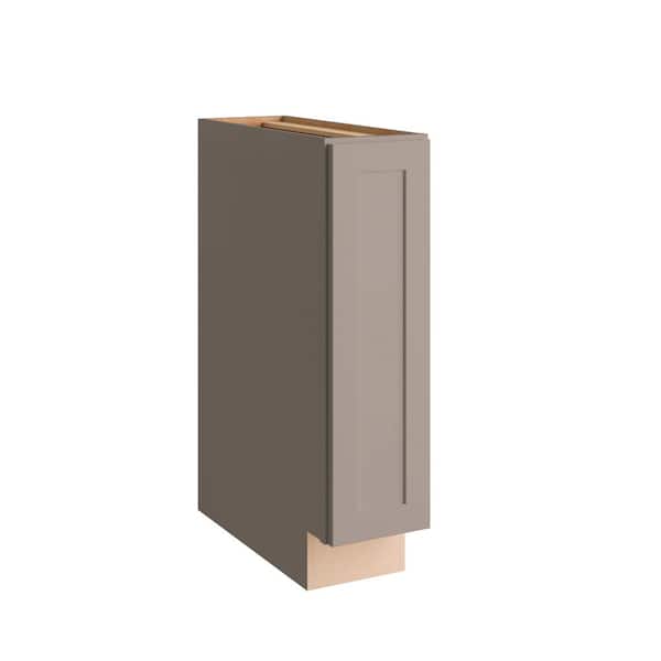 Hampton Bay Courtland 9 in. W x 24 in. D x 34.5 in. H Assembled Shaker Base Kitchen Cabinet in Sterling Gray