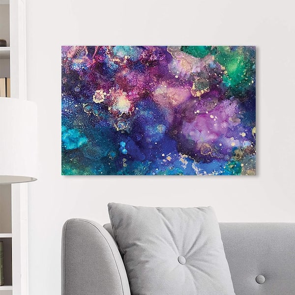 VENICE BEACH Collections Alcohol Inks Design by Sarah Wahl 1-Piece Unframed Canvas Drawing Print Abstract Poster Art Print 20 in. x 30 in.