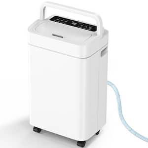 43 pt. 3,500 sq. ft. Dehumidifier for Basement in White with Drain Hose, Bucket, Auto Defrost, Continuous Run,Timer