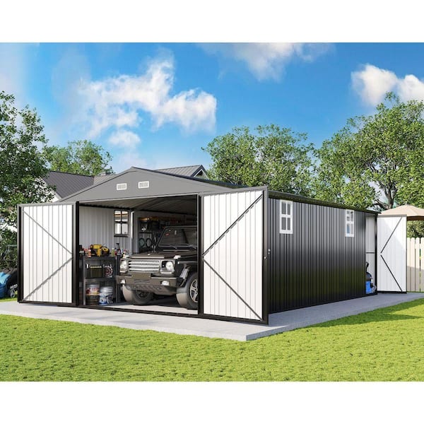 amerlife 13.2 ft. W x 20.7 ft. D Metal Shed with Double Door