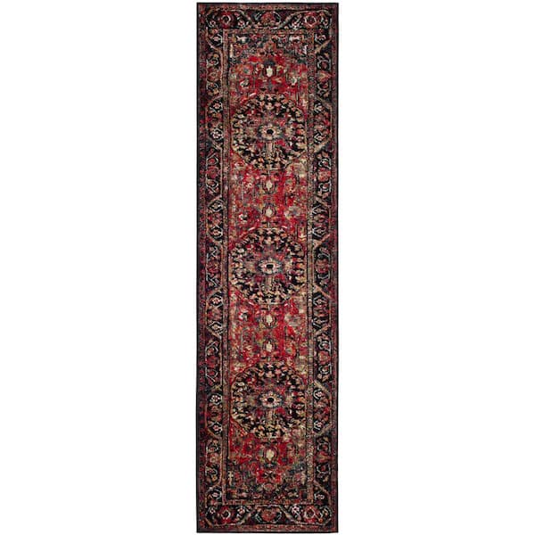 SAFAVIEH Vintage Hamadan Red/Multi 2 ft. x 14 ft. Antique Medallion Runner Rug