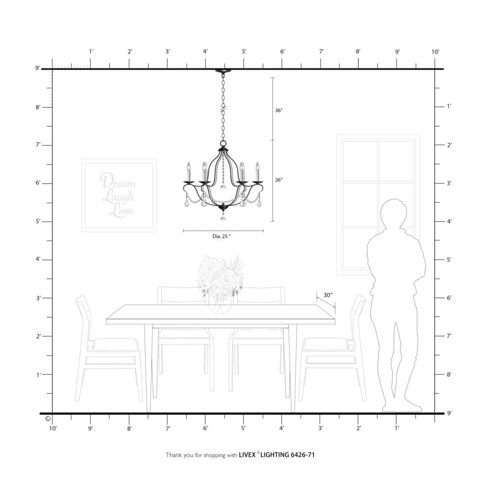 Venetian Golden Bronze 6-Light Crystal Chandelier