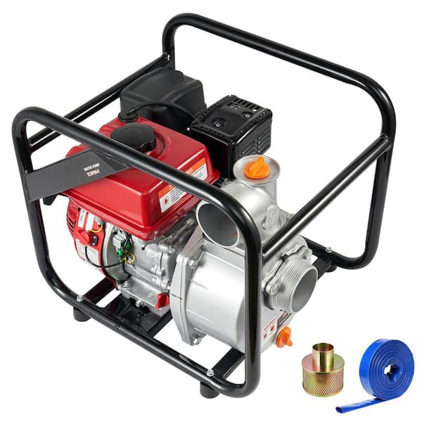 Gasoline Powered Trash Pump, 3 in. 7 HP 242GPM 4-Stroke Gasoline Engine Water Transfer Pump with 25 ft. Outlet Hose