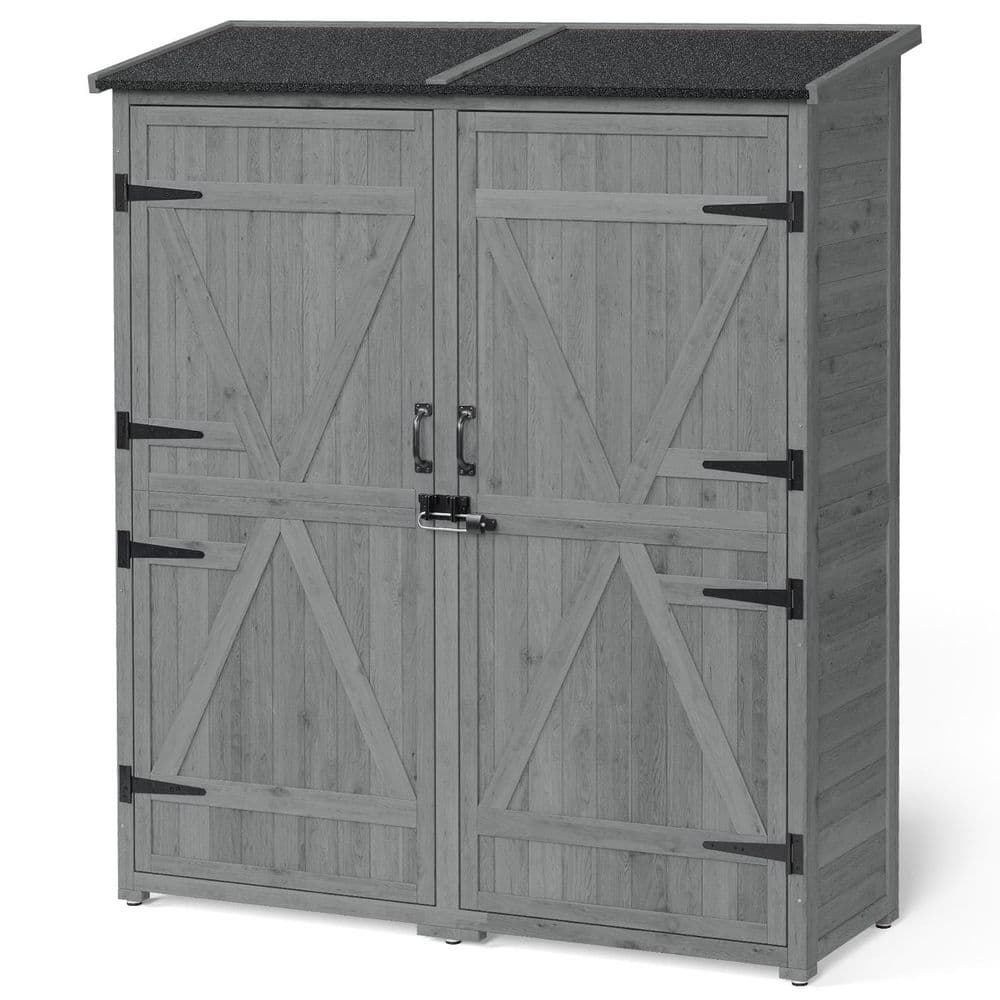 52.8 in. W x 17.4 in. D x 63.8 in. H (6.5 sq. ft.) Outdoor Storage Cabinet with Shelves-Gray price history on PriceWatchPro