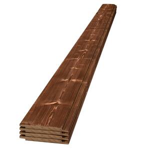 1 in. x 6 in. x 6 ft. Canyon Brown Charred Wood Pine Shiplap Board (4-pack)