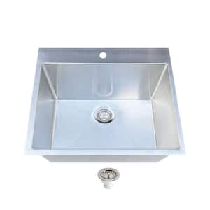 25 in. x 22 in. x 12 in. Stainless Steel Top-mount Laundry/Utility Sink