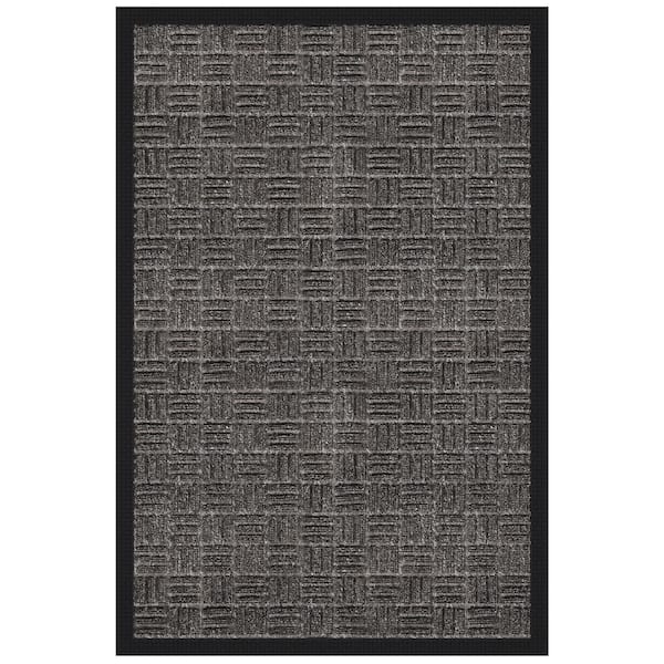 Ottomanson Easy clean, Waterproof Non-Slip 2x3 Indoor/Outdoor Rubber Doormat, 24 in. x 36 in., Black