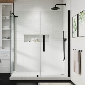 Pasadena 57-13/16 in. W x 72 in. H Rectangular Pivot Frameless Corner Shower Enclosure in Oil Rubbed Bronze