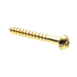 #10 x 1-1/2 in. Solid Brass Phillips Drive Round Head Wood Screws (15-Pack)