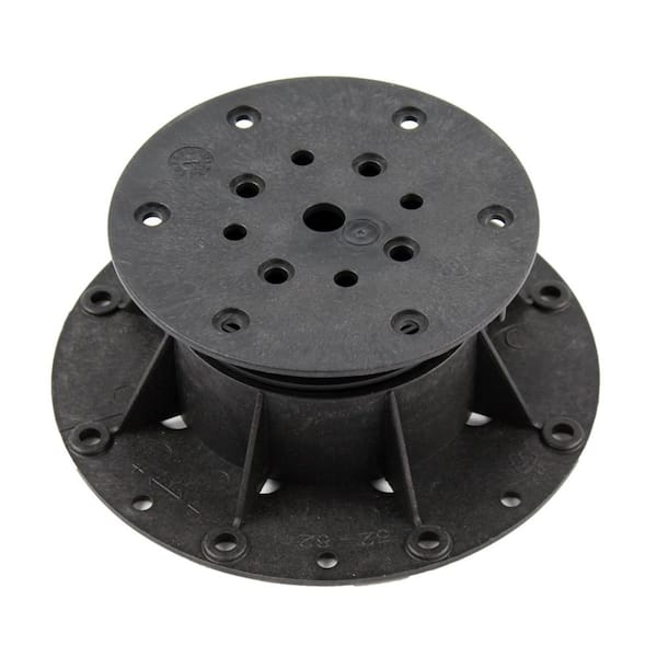 Black 16 in. Plastic Adjustable Pedestal for Tile and Paver Pedestal System Adjusts 12-Pieces