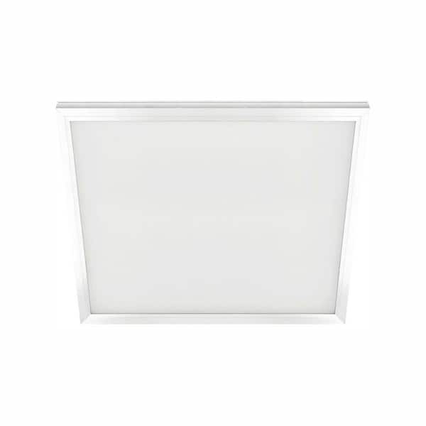 Commercial Electric 2ft. x 2ft. 48W 4250 Lumen White Integrated LED Edge-Lit Flat Panel T-Bar Grid Flush Mount Troffer Color Changing CCT